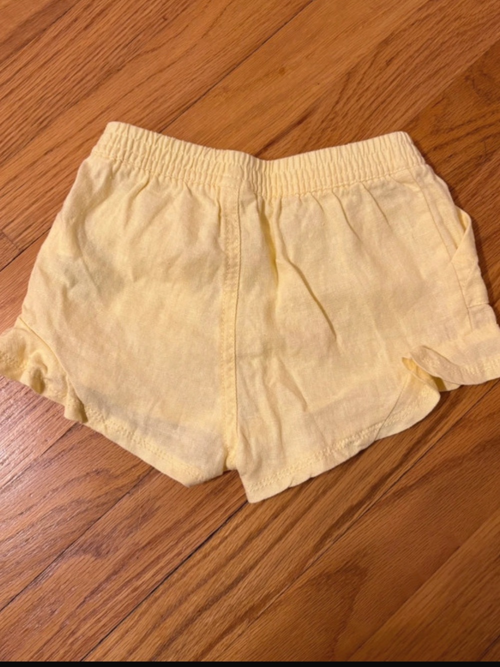 GAP Light Yellow Ruffle Hem Linen Shorts